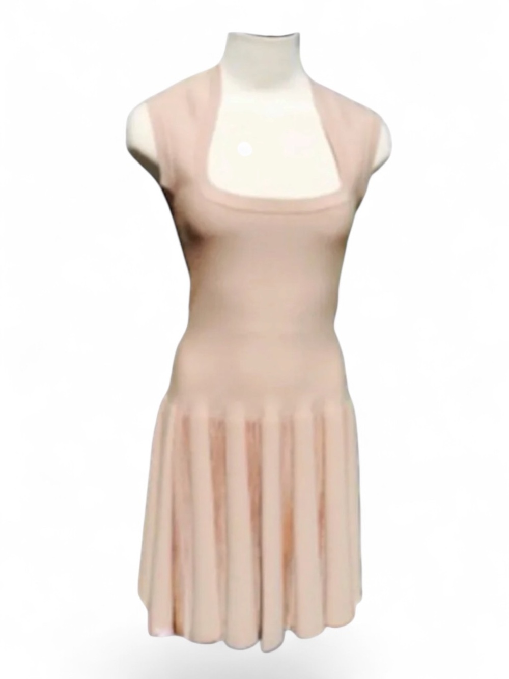 Azzedine Alaia classic fit and flare dress in Blush.  Iconic Style.  Size EU 36